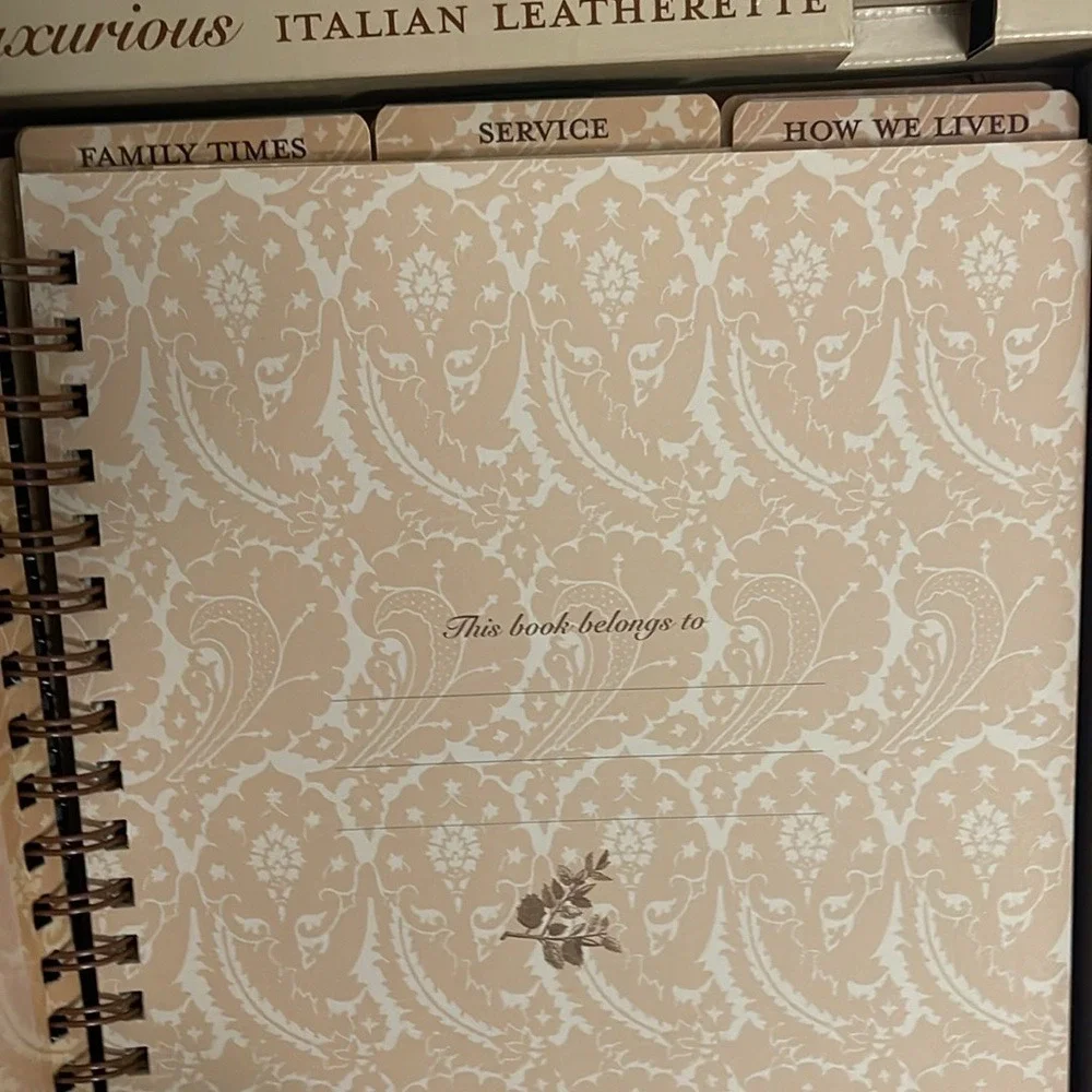 NEW Create Your Own Family Record A‎ Keepsake Journal Italian Leatherette